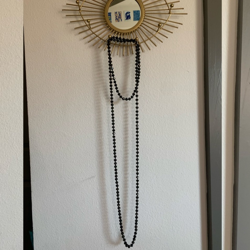 Black beaded 32 inch necklace